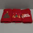 Quera 3 Pack Christmas Hand Towels 100% Cotton Embroidered Red Bathroom Decor Decorative Kitchen Towels Set for Drying, Cleaning, Cooking, Holiday Towels Gift Set,13.7 x 29.5 inches