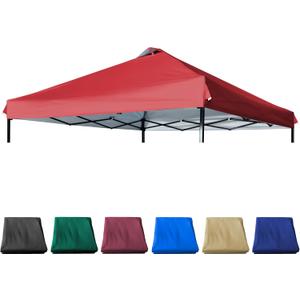 10x10 Canopy Replacement Top with Air Vent Silver Coated for Straight Leg Canopy Frame, (Red)