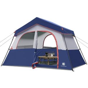 HG 6 Person Camping Tent, Portable Cabin Tent for Camp, Windproof Fabric Easy Set Up Family Tent Outdoor for Hiking, Backpacking, Traveling
