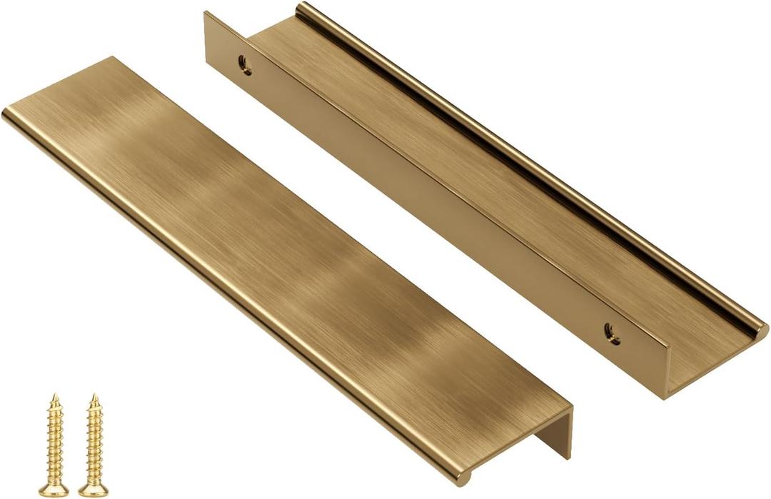 Peaha 30 Pack Kitchen Cabinet Handles 6-1/4 inch Champagne Bronze Pulls for Dresser Drawers Door Edge Finger Pull Hardware