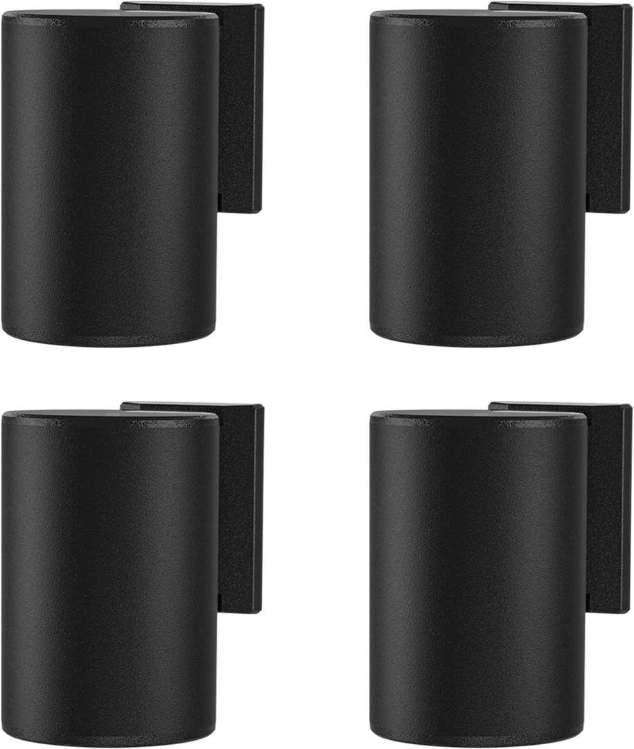 Solar Wall Lights Outdoor 4 Pack, Up and Down Lighting Solar Wall Sconce, Dusk to Dawn Warm White LED, IP65 Waterproof Exterior Decorative Lights for Porch, Patio, Fence, Garage, Garden