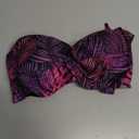 Yonique Women Halter Bikini Top Push Up Swimsuit Top Retro Swim Top Twist Front Bathing Suit Top Only (Small, Purple Leaf)