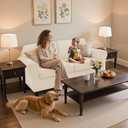 SUBRTEX 5 Pieces Stretch Sofa Slipcover Sets Couch Cover Sets Backrest Cushion Covers Furniture Protector Collection Set for Oversize Sofa Loveseat Chair Slip Covers(Medium, Ivory)
