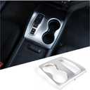 Gear Shift Panel Cover Trim for Honda Pilot 2016-2022/ Ridgeline 2020-2023/ Passport 2019-2023, ABS Automotive Center Consoles Cup Holder Cover Protector Sticker Accessories (Silver)