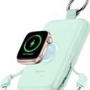 RORRY Portable Charger, 10000mAh PD 20W Fast Charging Portable Charger Power Bank with Built in Cables, Travel Battery Pack for iPhone and Apple Watch Ultra/11/10/9/8/7/6/5, Green