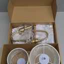 Ouyulong Battery Operated Wall Sconces Set of 2, Wireless Rechargeable Dimmable Wall Light with RGB Bulb and Remote for Bedroom, Living Room, Hallway (Gold)