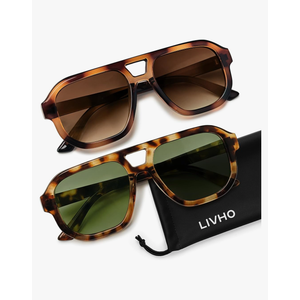 livho Trendy Polarized Square Aviator Sunglasses Women Men Square Eyewear Frame, Retro Sun Glasses for Women Men 2025 Shades