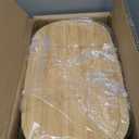 ECWAY Bread Box for Kitchen Countertop - Bamboo Fiber Bread Bin with Reversible Cutting Board Lid, Juice Groove - Ventilated, Multi-Functional Storage Keeper for Freshness (14.2x7.8x5.5In, White)