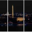 TUMOVO Black and White Cityscape Downtown Washington DC Poster Canvas Wall Art Capitol Building Wall Decor Living Room Painting Artwork Wall Decor for Bedroom Framed Ready to Hang (60" Wx40 H)