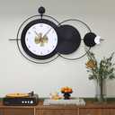 Anmotpe Large Wall Clock Black Modern Wall Clocks Nordic Style Clock Non Ticking Battery Operated Big Wall Clocks for Living Room, Kitchen, Dining Room, Bedroom-36.8X22inch