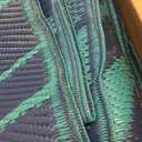 GENIMO Outdoor Rug, Waterproof Plastic Rugs for Patio, 8'x10' Blue Green | Outside Larger Leaf Carpet Mat for Porch Decor, Deck, Balcony, Camping, RV, Backyard, Picnic, Beach, Reversible, Foldable