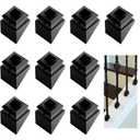 Black Wrought Iron Baluster Shoes Set of 10 - for 1/2" Square Balusters (40 Degree Stair) - No Connectors