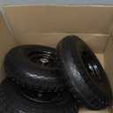 Taifa 3 PCS 13 Inch Rubber Solid Flat Free Replacement Tires and Wheels 4.00-6 with 5/8'' Axle Bore Hole, Air Less Wheel for Wheelbarrow/Wagon/Hand Truck/Trolley/Garden Scooter etc.