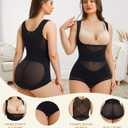 Irisnaya Body Shaper for Women Tummy Control Shapewear Bodysuit Faja Colombian Butt Lifter Waist Trainer Girdles (Black)