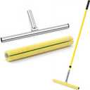 18 Inch Lightweight T-bar Applicator Bundle with Refill Pad Extendable Pole Stain Polyurethane Applicator for Even Floor Coating