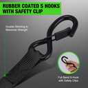 Retractable Ratchet Straps (4-Pack) - 1 Inch x 10 Feet (1,650lb Break Strength) - Heavy Duty Auto Self Retracting Tie Down Straps for Motorcycle, ATV, UTV, Truck, Cargo Trailer - Black