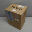 TIPGO 1.2 Gallon Small Black Trash Can, 4.5 Liters Bathroom Garbage Can with lid, Mini Step Trash Bin, Stainless Steel Wastebasket for Bathroom, Bedroom, Office (Matte Black)