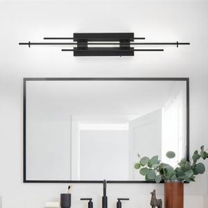 31" Black LED Vanity Light LED Bathroom Wall Light Over Mirror 5CCT(3000K/ 3800K/ 4500K/ 5200K/ 6000K) Modern Dimmable Bathroom Wall Lamp Picture Lighting
