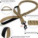 Tactical Dog Collar Set, Adjustable Military Training Nylon Dog Collar with Control Handle and Heavy Quick-Release Metal Buckle for Small Medium Large Dogs, Brown Set L