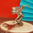 Vintage Brass Mermaid Figurine Mini Ocean Statue Coastal Decor(3.6×1.3×2.5in)