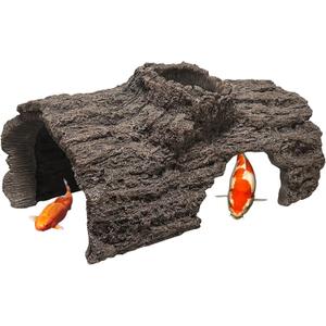 Resin Tree Trunk, Simulated Tree Hole Landscaping, Fish Cave Water Pool Landscaping Decoration, Fish Hiding Habitat Simulation Hollow Tree Trunk