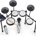 Alesis Nitro Max Kit Compact Electric Drum Kit with Quiet Mesh Pads, 10" Dual-Zone Snare, Bluetooth, 440+ BFD Sounds, Drumeo, USB MIDI, Kick Pedal