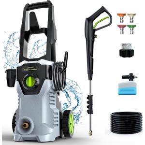 Pressure Washer, Power Washer with Foam Cannon High Pressure Washer for Cars, Fences, Patios, Decks, Patios and Driveway Powerwasher (Gray)