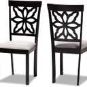 Baxton Studio Samwell Modern and Contemporary Grey Fabric Upholstered and Dark Brown Finished Wood 2-Piece Dining Chair Set