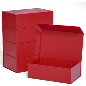 Red Gift Boxe 10" x 6" x 3" with Magnetic Closure Lid Gift Boxes for Presents,Bridesmaid Gifts Boxe,Cute Box,Birthday Gift box,Luxury for Gift Packaging, Magnetic Gift Boxes for Wrapping Gifts (Red/5PCS)