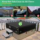 Uirway 600D Rectangular Hot Tub Cover 85L x 67W x 20H [2025 Upgraded Heavy Duty Fabric] Outdoor Waterproof SPA Covers for Hot Tub, New Super Windproof Straps, Hot Tub Winter Cover Protector,