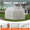 VEVOR Walk-in Tunnel Greenhouse, 9.6x6.4x6.2 ft Hoop House Greenhouse Tunnel, Plant Hot House with Galvanized Steel Frame, White PE Cover, Roll-up Zipper Door and 6 Windows for Outdoor