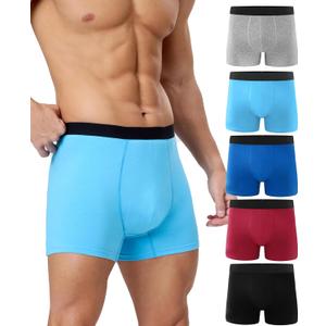 YESWEL Incontinence Underwear for Men, 150ML Absorbency Washable Reusable Cotton Heavy Flow Bladder Leak Proof Boxer Briefs (Multicolor01, Large)