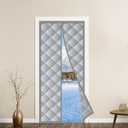 UNAOIWN Magnetic Thermal Insulated Door Curtain Fits Door Size 32" x 80", Insulated Hands-Free Closing Door Screen for Winter Warm Cold Protection, Weatherproof, Windproof, Soundproof