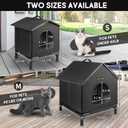 Rest-Eazzzy Heated Cat House for Outdoor Cats, Waterproof, Fully Insulated Shelter for Stray and Feral Cats, Great for Cat Houses for Outdoor Cat and Cat Beds for Indoor Cats (Grey-Heat, Small)