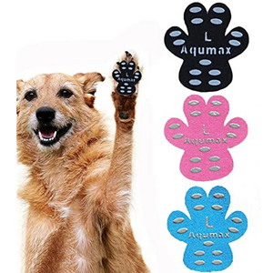 Aqumax Dog Paw Protector Gripper Traction Pads,Dog Paw Covers,Foot Stickers in Summer Hot/Winter Cold Pavement,Dog Shoes Booties Socks Replacement,12 Sets (48 pcs) XXL Black