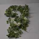 6FT Artificial Eucalyptus Garland with 14 Fake White Rose Flowers - Floral Greenery Decoration Vine for Wedding Centerpieces, Table Runner, Backdrop, Arch Wall Decor,Indoor/Outdoor (1 PCS)