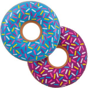 ArtCreativity 28 Inch Donut Tube Inflates, Set of 2, Colorful Inflatable in Assorted Designs, Birthday Party Decorations Supplies, Durable Water Pool Toys for Kids, Fun Party Favors
