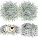 6 Pcs Christmas Pine Placemats 15 Inch Round Christmas Placemats Artificial Greenery Place Mats Winter Dining Table Mats for Holiday Xmas Party Decorations(Berry)