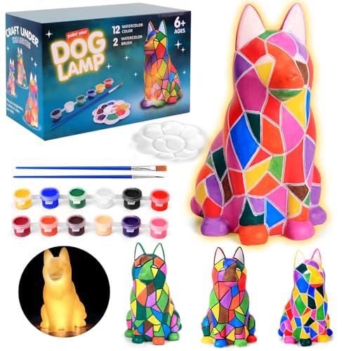 Paint Your Own Dog Lamp Kit - Art Supplies Arts & Crafts Kit, Painting Kit for Kids Ages 6-12, Arts and Crafts for Kids Ages 8-12, Christmas Birthday Gifts for Girls Boys Age 5 6 7 8 9 10 11 12+