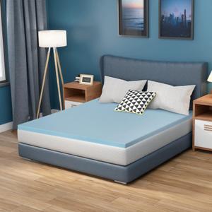 2-Inch Mattress Topper Memory Foam Pressure Relief for Back Pain Cooling Gel-Infused Gel Infused Mattress Topper Cooling & Breathable CertiPUR-US Certified (Full) (Blue)
