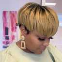 Pixie Cut Wig Human Hair Short Human Hair Wigs for Black Women Blonde 1b/27 Short Wigs Human Hair Natural Hair Pixie Wig with Bang Ombra 1B/27
