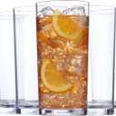 US Acrylic Classic Clear Plastic Reusable Drinking Glasses (Set of 2) 24oz Iced-Tea Cups | BPA-Free Tumblers, Made in USA | Top-Rack Dishwasher Safe