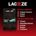 Laceeze Band Max Size USA 8+ keeps laces tied during sport soccer, rugby, field hockey