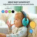 Baby Headphones for Noise Protection - 1 Count Blue Over-Ear - Adjustable Headband & Padded Earcups - Infant Noise Blocking Earmuffs & Toddler Ear Muffs 0-24 Months
