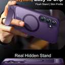 Temdan Magnetic for Samsung Galaxy S25 Plus Case, [Innovate Stand][Military Grade Drop Protection][Non Slip][Translucent Matte] Shockproof Phone Case for Galaxy S25 Plus 6.7" 2025 -Purple