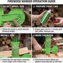 Feroca Firewood Marker Tool - Automatic Paint Marking Device with 16'' Roller Wheel, Durable Firewood Measuring Tool for Log Cutting & Woodworking, Measuring Accessory For Chainsaw Portable Design