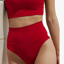 Women's High Waisted Bikini Sets Sporty 2 Piece Swimsuits Middle Cut Bathing Suits
Red 12