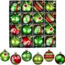 Christmas Balls Ornaments Set, 16Pcs 2.4 Inch Christmas Tree Ornaments, Red and Green Shatterproof Christmas Tree Balls for Xmas Decorations