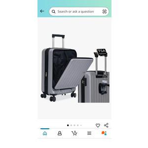Carry-on Luggage by MAITO - Hardside Lightweight Carry on Luggage with Spinner Wheels, Laptop Compartment, Built-In Phone & Cup Holder - 20-inch 22L Expandable to 29L, Airline Approved TSA Lock