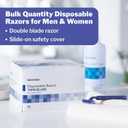 McKesson Disposable Razors [100 Count]  Twin Blade Bulk Shaving Razors for Men & Women, Stainless Steel, Blue, Single-Use for Medical Clinics, Tattoo, Travel, Camping & Salon Care
